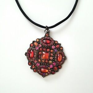 Medallion Cord Pendant Necklace
